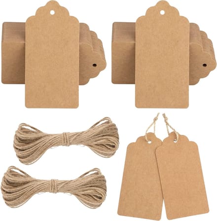 Dailygoody - Kraft Paper Gift Tags - Cadeaulabels - Grote en stevige