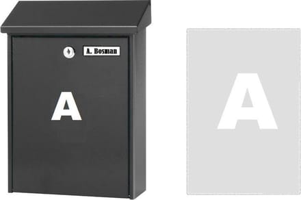 Huisnummer sticker A WIT (6cm hoog) / plakcijfer / cijfersticker