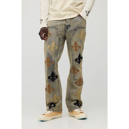 Timmermans Jeans Met Fleur De Lis Applicatie | Antique Blue | Size 32R