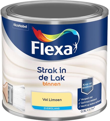 Flexa - Strak In De Lak Binnenlak Zijdeglans - Vol Limoen - Mengverf - 500 Ml