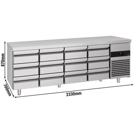 GGM Gastro Kühltisch PREMIUM - 2330x700mm - 12 Schubladen