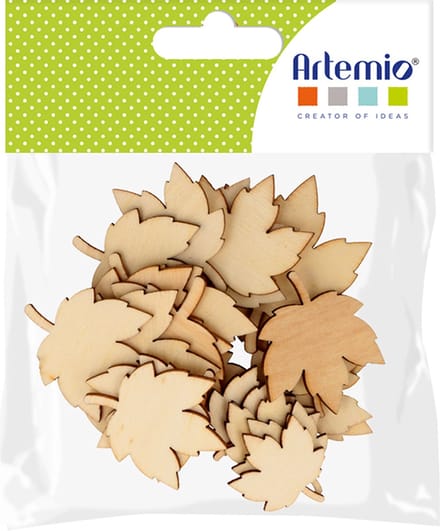 Artemio set 30 silhouetten bladeren - hout