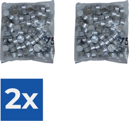 Stompkaars Theelichten 8 uur zak 75 wit - Voordeelverpakking 2 stuks