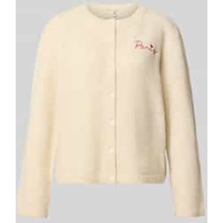 Regular fit gebreid jack met ronde hals model 'EVIA'