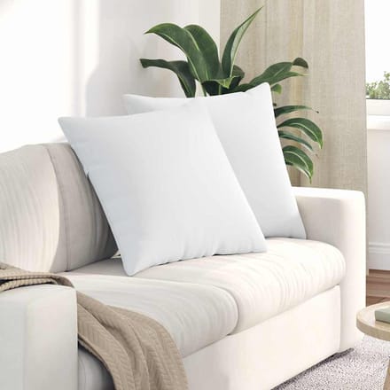 vidaXL - Zitkussens - 2 - st - Stof - Wit - 60 - x - 60 - cm