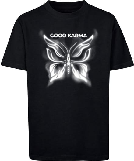 Mister Tee - Good Karma Butterfly Kinder Tshirt - Kids 146/152 - Zwart