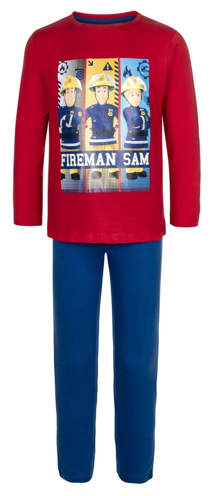 Brandweerman Sam Kinderpyjama - Rood/Blauw - Katoen - Maat 122/128