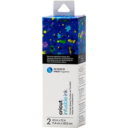 Cricut motief transfer vel "Infusible Ink", 11,4 x 30,5 cm - Blue Paint Splash