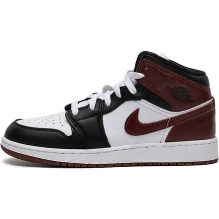 Baskets Air Jordan 1 Mid SE GS Dark Pony pour enfant, blanches et noires, HF3193-102 37.5 white