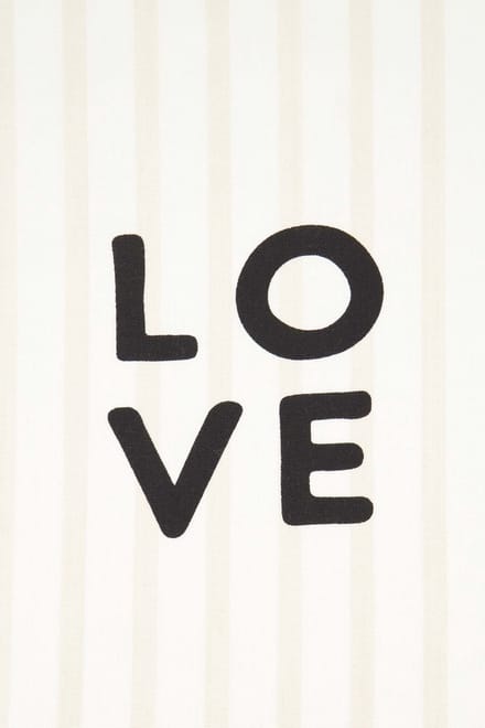 Zusss Keukenset Streep Love Hartje 100% Katoen Sand