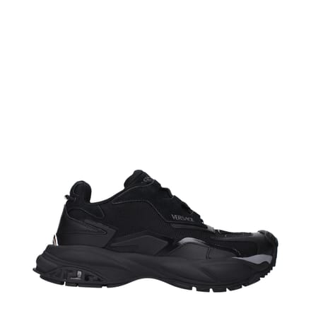 Versace Zwarte Stoffen Sport Sneakers