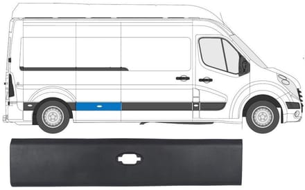 Zijlijst sierlijst voor Renault Master 2010- / Rechts