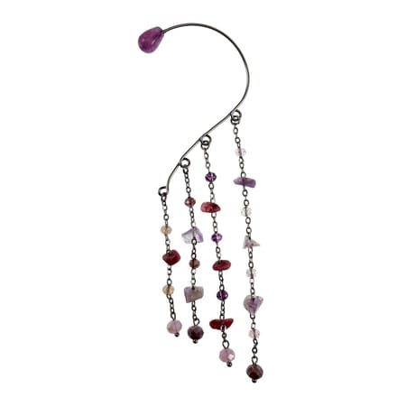 RVS Ear Cuff Oorbel met Natuurstenen en Kristallen, Dames - Handgemaakt door esde2