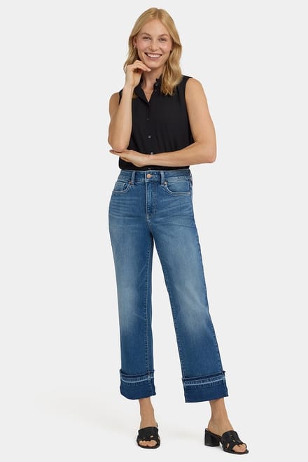 Bailey Relaxed Straight Enkellange Jeans Met Hoge Taille