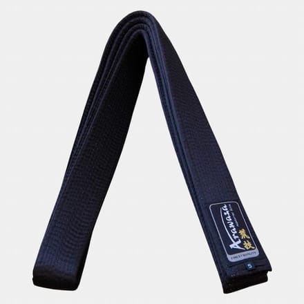 Karateband deluxe zijde Arawaza | Zwart (Maat: 260)
