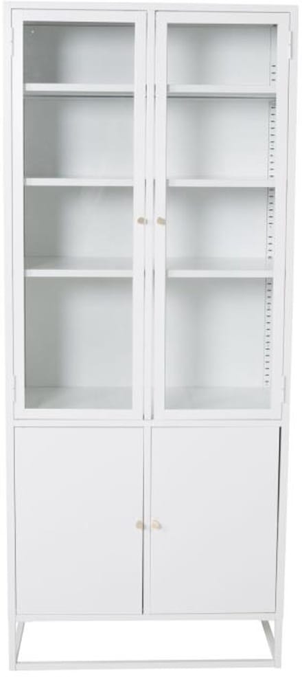 Svea - Noma vitrinekast - 80 x 190 cm - wit