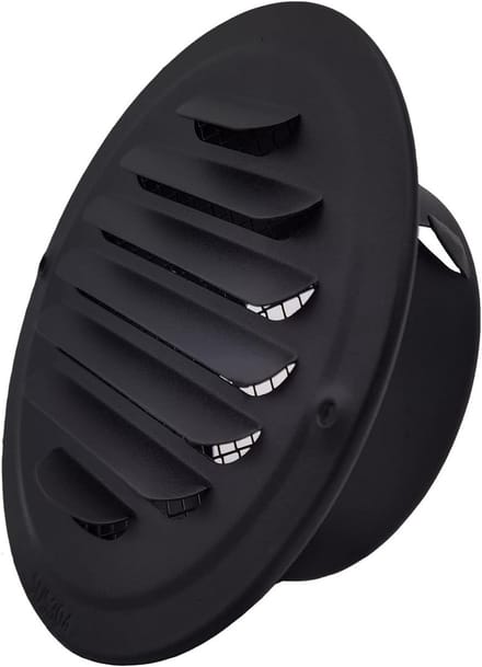 Ronde Ventilatie Rooster met Insectenhor 100 mm Zwart