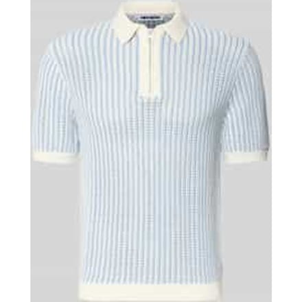 slim fit gebreid poloshirt met rits