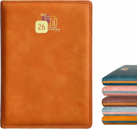 Dagplanner 2025 - Agenda Jaarplanner - Dagelijkse Planning - Suède PU Cover - A5 21x14cm - Geel