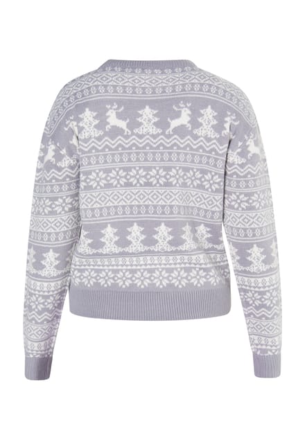 Mymo Kersttrui Dames grijs wit