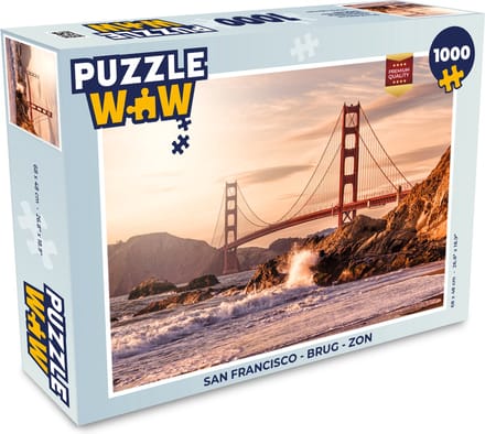 Puzzel San Francisco - Brug - Zon - Legpuzzel - Puzzel 1000 stukjes volwassenen