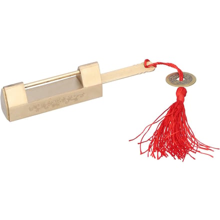 4,4 cm Afstand Mini Vintage Hangslot Dedicated Gesneden Sieradendoos Hangslot met Sleutel beige