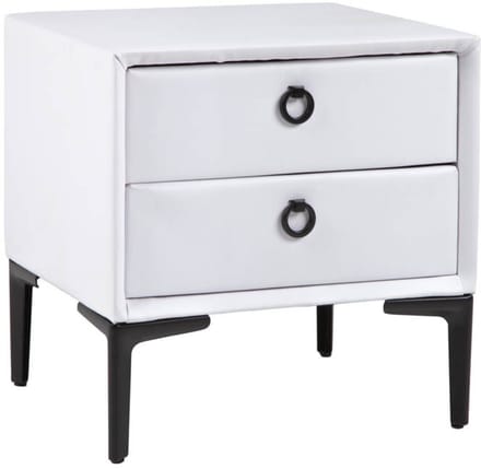 Modern nachtkastje COSMOPOLITE 45 cm wit mat twee lades - 40785