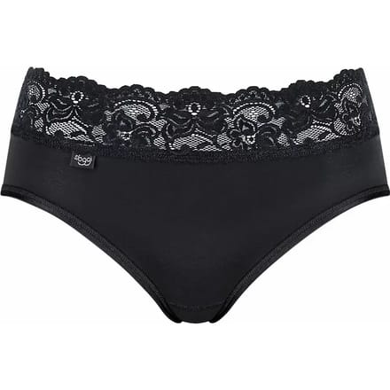 sloggi Romance Dames Midi slip met kant - Zwart