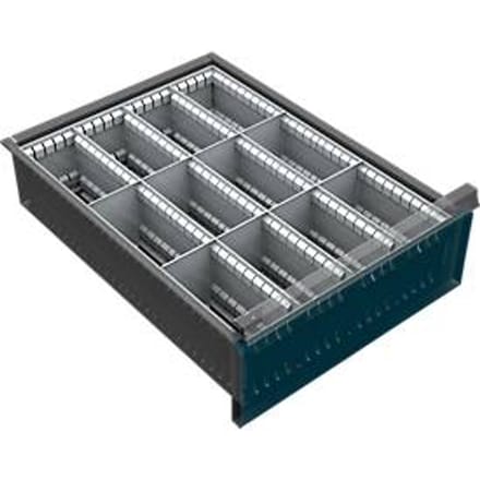 Schuifladeonderverdeling, 12 vakken, 150-240 mm