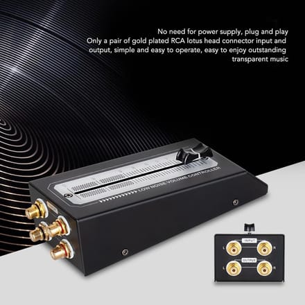 Volume Controller - Preamp Volume Control - Audio Aanpassen - Verliesvrije Output - 23 x 10 x 6 cm - Zwart