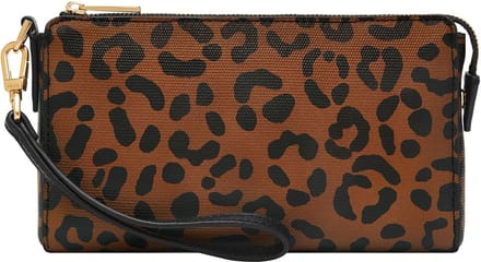 FOSSIL Polstas Utensil zak Wristlet Leopard Bruine