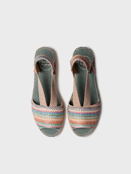 Dames espadrilles van veelkleurig raffia | ESTEL-MH