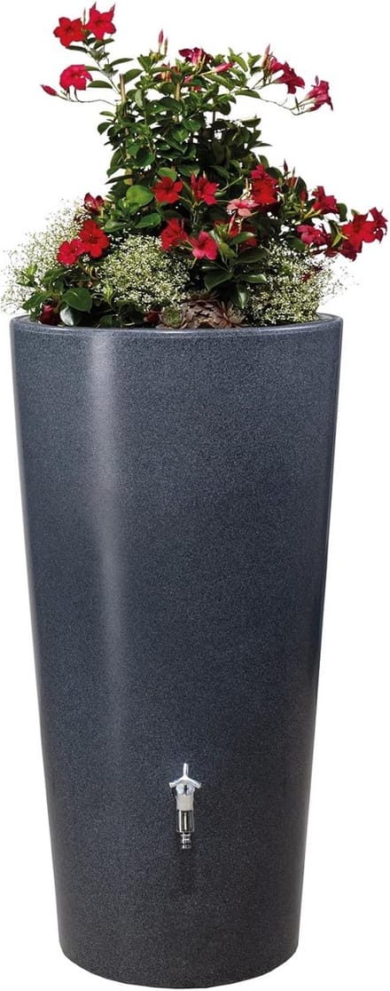 Regenton 210 Liter met Plantenbak in Natuursteenlook