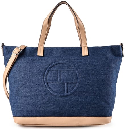 TOM TAILOR shopper schoudertas Gilda Zip Shopper Denim Blue donkerblauw