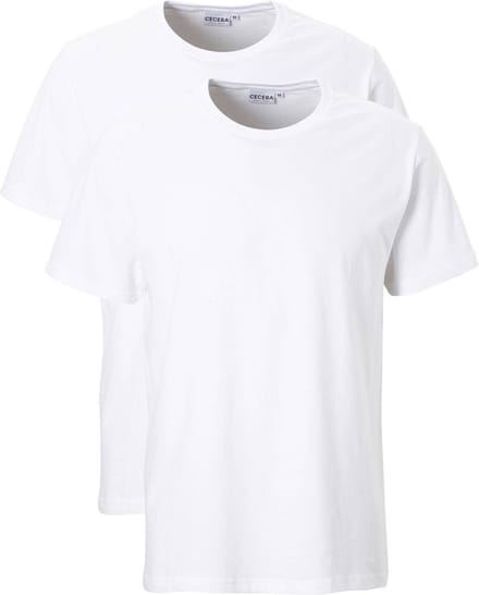 CECEBA Maverick American T-shirt - 2-pack - ronde hals - Wit