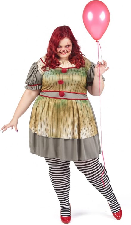 Vegaoo - Groot formaat psychoclownkostuum voor dames