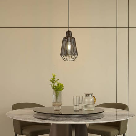Lucande - hanglamp - 1licht - Aluminium, ijzer - H: 34.5 cm - E27 - zwart