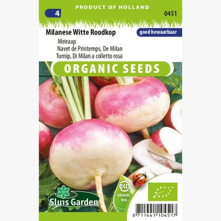 Sluis Garden - Meiraap Milanese witte roodkop - BIO zaden