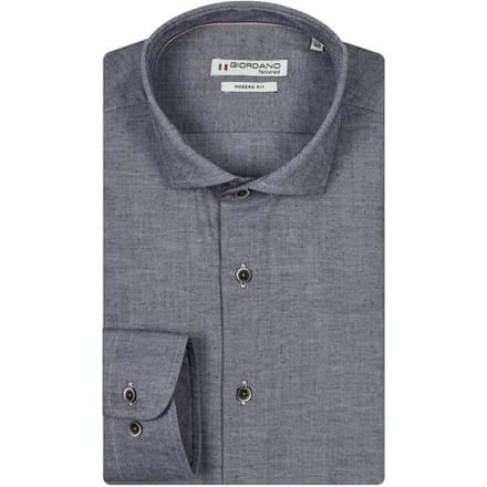 Giordano Overhemd Row Melange Two Tone Twill Dark Navy / male