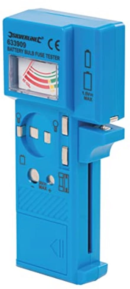 Batterij, lamp en zekering tester 1.5V - 9V