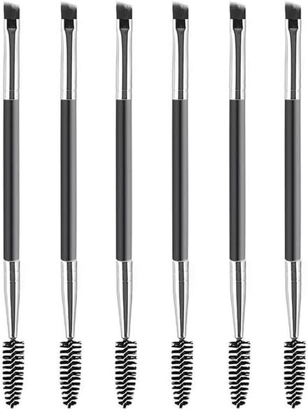 Set van 6 Dubbele Oogschaduwkwasten, Professionele Make-up Tools, Draagbare Schoonheidsaccessoires voor Nauwkeurige Oogmake-up