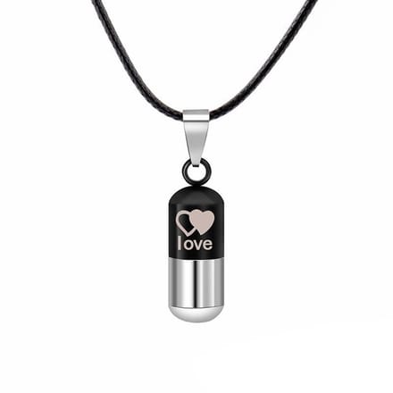 Fako Bijoux® - Ketting Ashanger / Assieraad - Love - Zwart