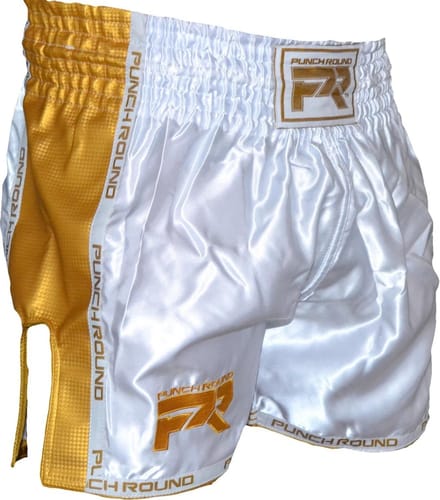PunchR Kickboks Muay Thai Shorts Carbon Wit Goud - XL