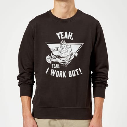 DC Comics Superman I Work Out Trui - Zwart - XL