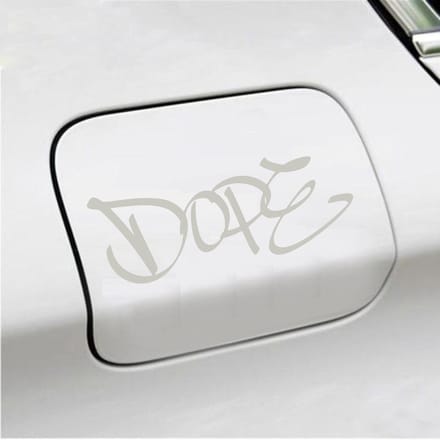 Bumpersticker - Dope - 7 X 18 - Zilver