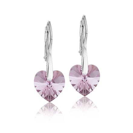 Montebello Oorbellen Lily HZ78 - Swarovski Hart - 925 Zilver Gerhod. - Ø10mm - 25mm