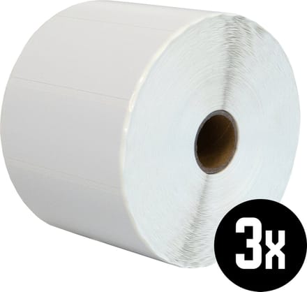 DULA Compatible Zebra Labels 80x35mm - 2000 etiketten per rol - kern 25mm - Wit - Permanent - 3 rol