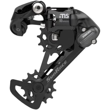 Mountainbike achterderailleur met medium gaffel Sunrace ms100 10v.