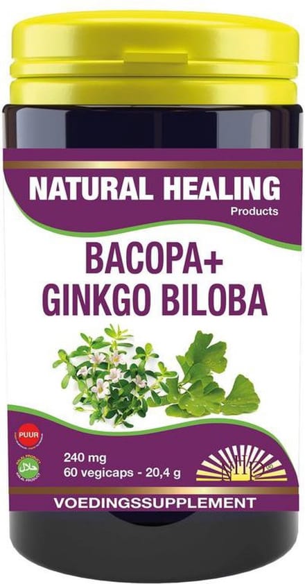 NHP Bacopa met ginkgo biloba puur 60 Vegetarische capsules