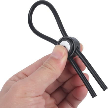 Banoch | Verstelbare Lasso Cockring | Zwart Siliconen | One Size | penisring